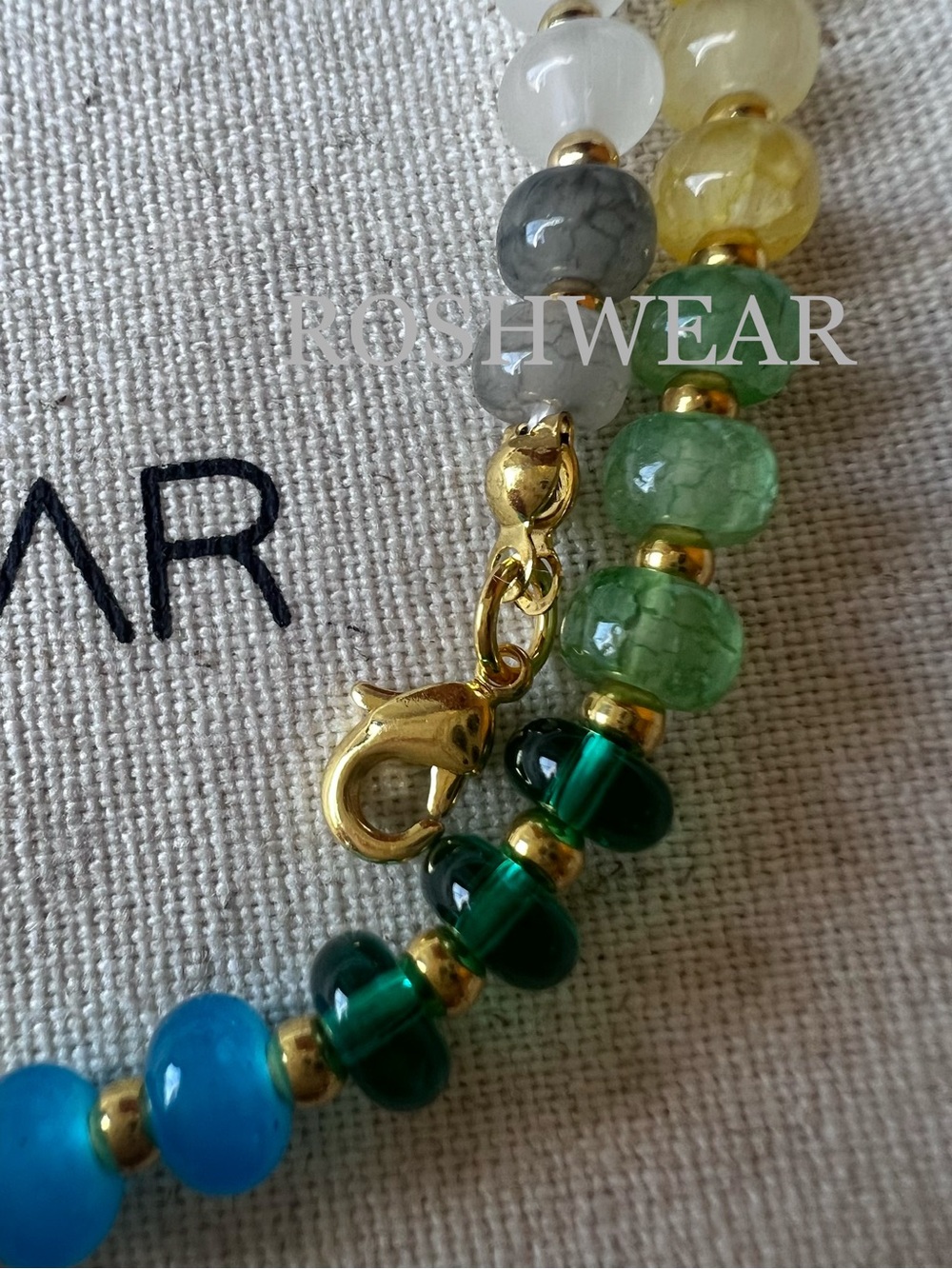Rainbow Bead Necklace with Gold Flower Charm NWOT - Picture 7 of 9